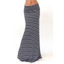 Women's Striped Print Fashion Bodycon Maxi Skirt