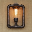 Vintage Rust Pipe Style Industrial Indoor Wall Sconces with 1 Light