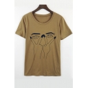 New Cartoon Eyes and Hands Printed Short Sleeve Round Neck Tee