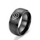Unisex Fashion Cartoon Ninja Symbol Printed Titanium Steel Ring