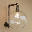 Vintage Classic Industrial Wall Light with 8/10/12 Inches Wide Glass Shade