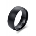 Fashion Unisex TITANIUM Letter Printed Classic Black Ring