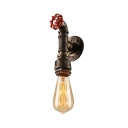 Retro Pipe Designed Industrial 1-Lt Bare Bulb Style Wall Sconce