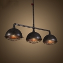 Pipe Designed 3 Light Vintage Iron Lighting Fixture Rustic Industrial Island Pendant