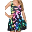 Colorful Jellyfish Print Tank Skater Dress