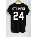 New Fashion Letter Pattern Round Neck Short Sleeve Street Style Tee for Couple