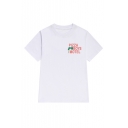 PIZZA BOYS MOTEL Letter Printed Short Sleeve Round Neck Graphic Tee