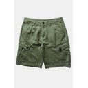 Summer's Fashion Mid Waist Plain Shorts with Multi Pockets