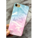Fashion Color Block Marble Pattern Silica Gel Soft Case for iPhone