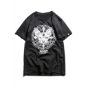 Funny Animal Printed Round Neck Short Sleeve Hip Hop Style Casual Graphic Tee