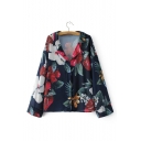 Casual Floral Printed Notched Lapel Single Breasted Shirt
