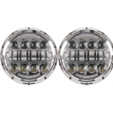 7 Inch 80W Round LED Headlight for Jeep Wrangler with H4 DRL OSRAM LED 6500K Pack of 2