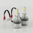 Car LED Headlight Bulbs H3 72W 7600LM 6000K COB LED Pack of 2