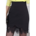 Glamorous Lace Patchwork Zip Back Bodycon Mini Skirt