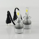 Car Hi/Lo Beam LED Headlight Bulbs H7 72W 7600LM 6000K COB LED Pack of 2