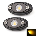 LED Rock Light for JEEP ATV SUV Off Road Trucks Boat Waterproof Rock Proof,  Yellow Light (Pack of 2)
