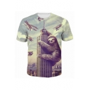 New Fashion 3D Cartoon Printed Round Neck Short Sleeve Pullover Tee