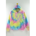 Ombre Tie Dye New Fashion Long Sleeve Loose Leisure Hoodie for Couple