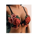 Hot Fashion Vintage Floral Embroidered Lace Inserted Bralet Top