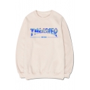 New Arrival Round Neck Long Sleeve Letter Printed Pullover Sweatshirt