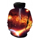 New Fashion Galaxy Printed Long Sleeve Loose Hoodie with Pockets