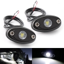 LED Rock Light for JEEP ATV SUV Off Road Trucks Boat Waterproof Rock Proof, White Light (Pack of 2)
