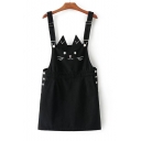 Lovely Cartoon Cat Printed Girls' Mini Overall Dress