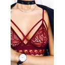 New Arrival Fashion Lace Inserted Spaghetti Straps Plain Bralet Top