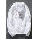New Fashion Letter Printed Long Sleeve Hooded Zip Placket Unisex Coat