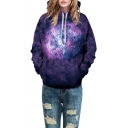 New Collection Galaxy Printed Long Sleeve Leisure Hoodie for Couple