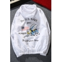 New Arrival Cartoon Letter Printed Long Sleeve Zip Up Hooded Sun Protection Coat