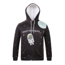New Arrival Cartoon Astronaut Printed Long Sleeve Hoodie with Pockets