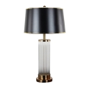 Crystal Table Lamp Columns Black Shade