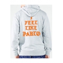 Letter I FEEL LIKE PABLO Printed Hooded Long Sleeve Hoodie Sweatshirt