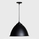 Industrial Dome Single Pendant Light Fixture with Black Shade
