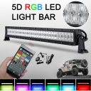 5D 32 Inch RGB Off Road LED Light Bar CREE LED 180W 30 Degree Spot 60 Degree Flood Combo Beam Car Light For Off Road, Truck, 4WD, BOAT, JEEP