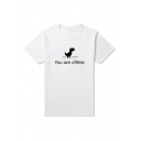 Funny Dinosaur You are Offline Graphic Printed Short Sleeve Round Neck Tee