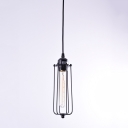 Single Light Slatted Hanging Pendant in Vintage Style