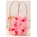 Chic Floral Embellished Holiday Outdoor Beach Handcraft Straw Handbag