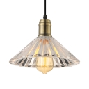 Cone Ribbed Glass Shaded LED Mini Pendant for Dining Room