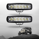 7 Inch LED Work  Light Bar 18W Flood Beam For Off Road 4WD Jeep Truck ATV SUV Pickup Boat, 2 Pcs