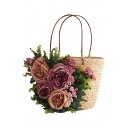 New Arrival Summer's Fashion Floral Design Holiday Beach Straw Handbag