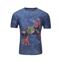 Fashion Frog 3D Printed Short Sleeve Round Neck Casual Tee