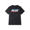 Simple Casual PALACE Letter Printed Short Sleeve Round Neck Tee