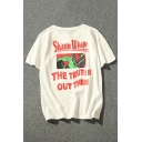 Hip Hop Style Letter Printed Round Neck Short Sleeve Pullover Tee