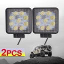 4 Inch Rectangle LED Work Light 27W Cree LED Flood Beam For Off Road 4x4 Jeep Truck ATV SUV Pickup Boat, 2 Pcs