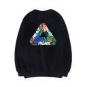 PALACE Floral Geometric Printed Long Sleeve Round Neck Pullover Sweatshirt
