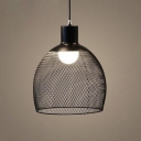 Industrial Pendant Light 1 Light with Dome Shade in Black
