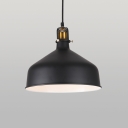 Industrial Single Pendant Light with Black or White Barn Shade for Indoor Lighting