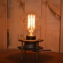 Vintage Industrial Loft Table Lamp in Black Finish, 7'' Height